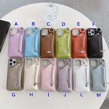 小銭入れ付き アイフォン15/14proカバー 革製 iPhone13mini/12/11proカバー 高品質 12色 スタンド 小銭/カード/お札/鍵収納可[M3233]