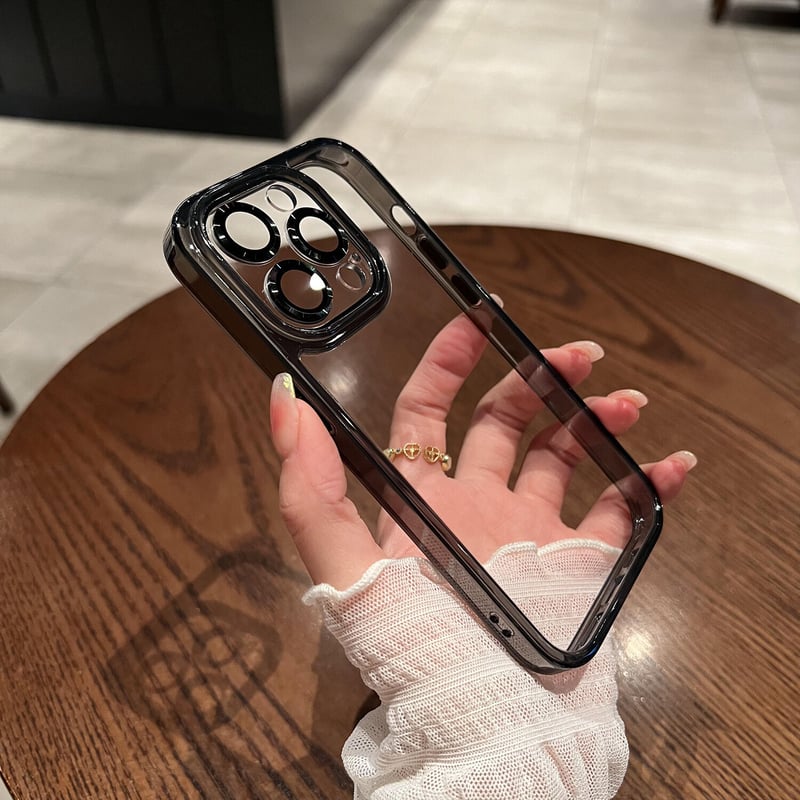 iPhone15pro/15promaxクリアケース ガラスレンズフィルム付 高透明度