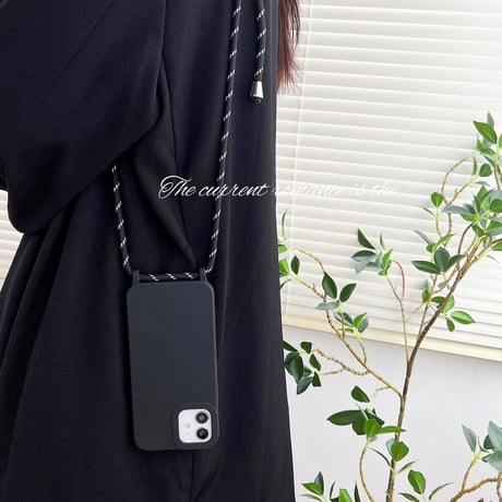 長いストラップ付 iphone13/12promaxケース  シンプル iphone11pro/se3カバー  高品質 お揃い 手触りいい シンプル  [M1876]