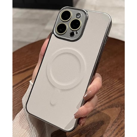 皮 MagSafe対応 iPhone15pro/15promaxケース カメラ保護 高級感 iphone14/13/12proケース 指紋防止 シンプル 人気[M3863]