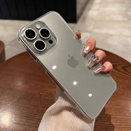 キラキラクリア iPhone17Air/17proケース 黄ばまない ラメ入り iPhone16pro/15pro/13ケース シンプル 高級感[M4195]