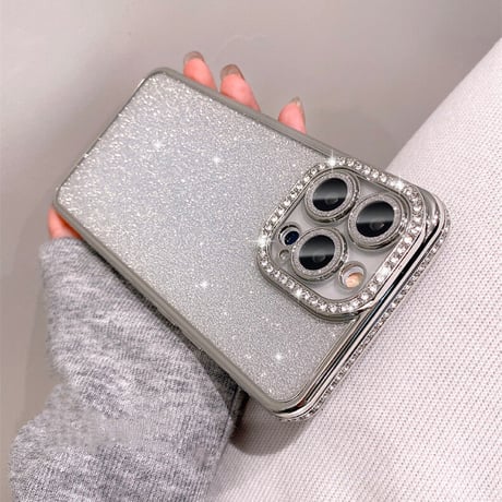 ジュエリー iPhone14pro/14promaxケース キラキララメシール付 iphone13/12/11promaxカバー  オシャレ 高級感 ガールズに大人気[M2388]