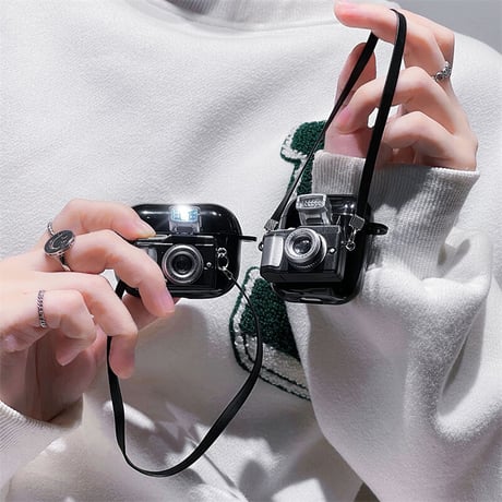 【Airpods 4】カメラ Airpods Pro2ケース 可愛い  airpods3カバー  ストラップ付き  落下防止 ギフトにおすすめ 男女に人気 [M2516]