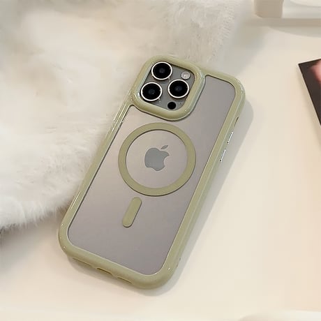 淡色Magsafe対応 iPhone15/15plus/15proケース くすみカラー iPhone14pro/13/12proカバー  頑丈 耐久性あり[M3955]