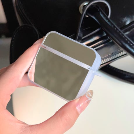 ミラー Airpods4ケース ハートキーチェーン付 AirpodsPro2ケース airpods3/2カバー  メイク直し鏡 女子力高い 丈夫 [M5280]