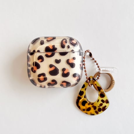 アニマル柄 Airpods4ケース ヒョウ柄 Airpodspro2カバー Airpods3/2 キーチェーン付 可愛すぎ [M5592]