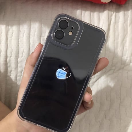 可愛いマスク iphone13mini/13promaxケース  クリア iphone12/11promaxカバー  面白い 耐衝撃 シンプルM998
