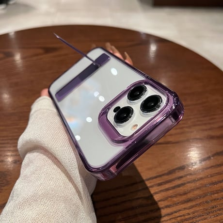 スタンド付高透明 iPhone14/15ケース 高級感高品質 iPhone13/12/11カバー 枠 滑りにくい オシャレ 男女向け シンプル多機能[M3044]