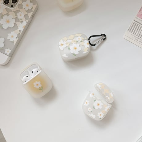 花柄 頑丈耐衝撃 airpods第三世代ケース  可愛い airpodsproカバー  第1/2世代対応  フック付き  美しい [M1630]