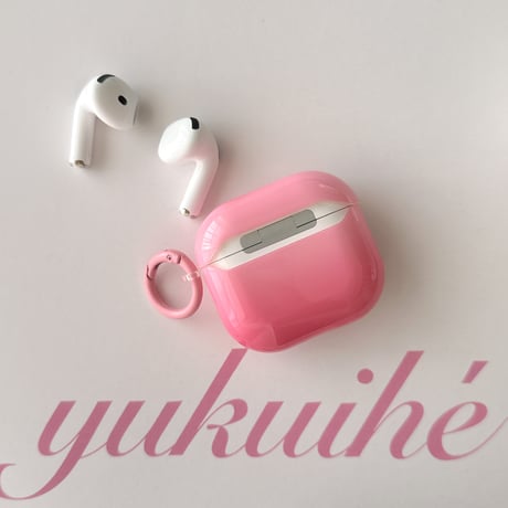 グラデーションピンク Airpods 4ケース 艶感 Airpods3/Pro2ケース airpodspro2カバー  女子力UP リング付 大人可愛い[M5222]