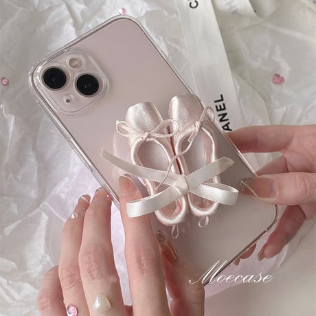 バレエシューズグリップ iPhone14/15ケース 高品質 セレブ愛用 iPhone13mini/12/11カバー お洒落 かわいいクリアカバー トレンド 人気[M2781]