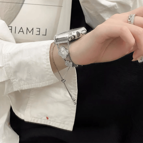 ジュエリー AppleWatchベルト キラキラチェーン メタル アップルウォッチ Ultra3/2/1 Series 10/9/8 SE3/2/1 高級感 エレガント[M5652]