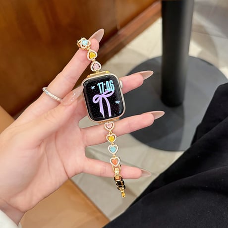 ジュエリーハート AppleWatchバンド ダイヤ メタル AppleWatchベルト Series 11/10/9/8 SE3/2  Ultra3/2/1 高級感高品質 上品[M6485]