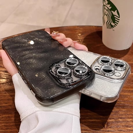 キラキラ iPhone15/15proケース レンズフイルム付 iPhone14pro/13/12カバー  高級感 ラメ入り 丈夫[M4115]