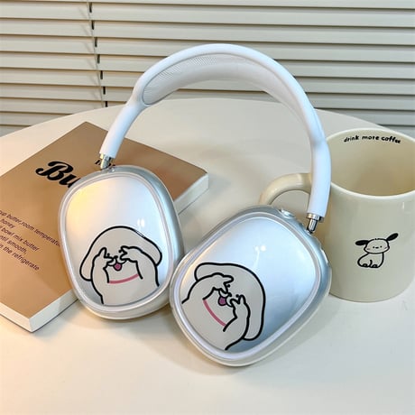 可愛い AirPodsMax専用ケース 犬ちゃん エアーポッズ マックス専用カバー お揃いクリアケース ギフトに最適[M4240]
