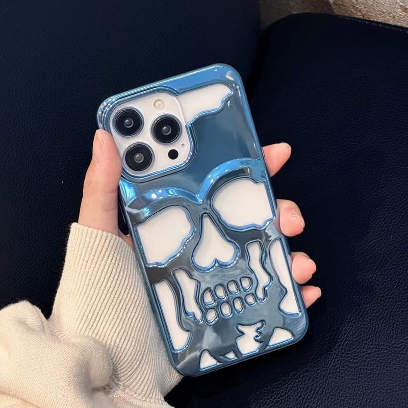 iPhone16対応】ドクロ iPhone15pro/14promaxケース 透かし彫り iPhone16対応】ドクロ iPhone15pro/14promaxケース 透かし彫り
