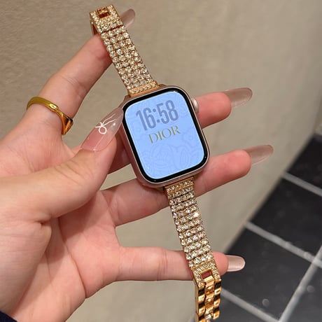 高級感ジュエリー AppleWatchバンド 高品質 金属 アップルウォッチ10/9 ベルト Ultra3/2/1 Series 10/9/8 SE3/2/1 おしゃれ[M5306]