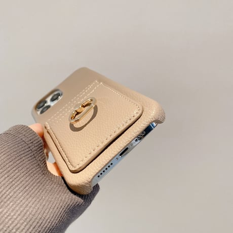 ICカード入れ リング付 iPhone14/14Proカバー レザー製 高品質アイフォン13mini/12mini/11proケース 実用 スタンド機能あり ファッション  [M2472]
