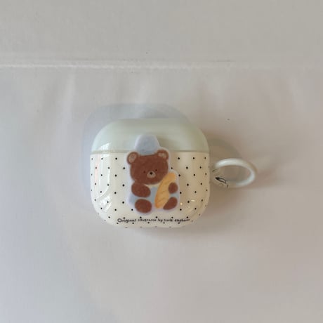 クマちゃん Airpods Pro3ケース かわいい Airpods4/3カバー pro2/Pro1ケース リングつき キュート[M6262]