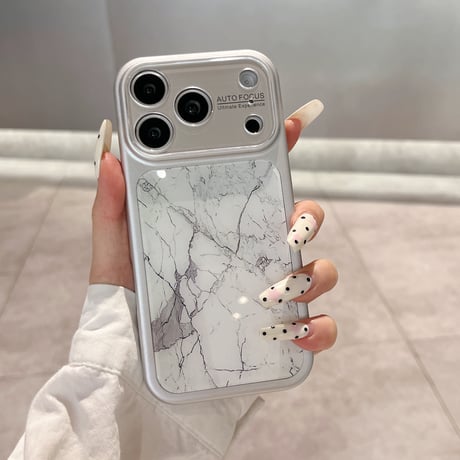 大理石調 iPhone17/17Proケース シンプル風 iPhone16Pro/15ProMaxケース カメラ保護 おしゃれ[M6438]