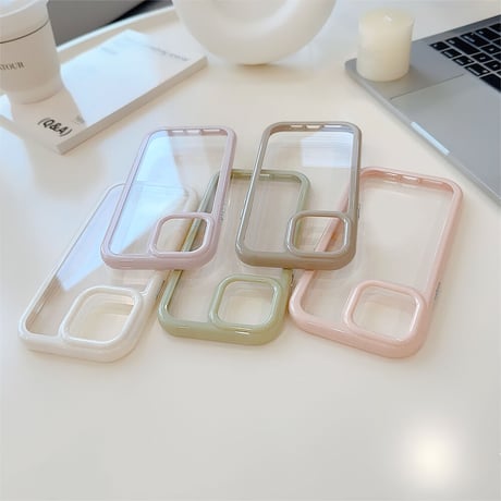 淡色クリア iPhone15/15plus/15proケース くすみカラー iPhone14/13/12proカバー お揃い 頑丈[M3529]
