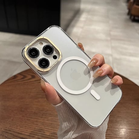 iPhone15Pro/15ProMaxケース クリア MagSafe対応 黄ばまない アイフォン14/13proカバー カッコイイ 頑丈 [M3528]