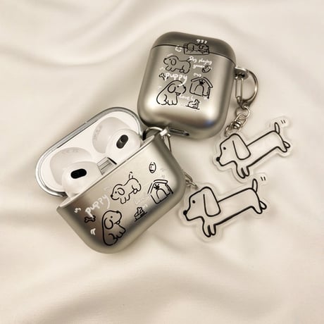 ワンちゃん Airpods Pro3ケース 指紋防止 Airpods4/3カバー pro2/pro1 キーホルダー付  プレゼントにおすすめ[M6191]