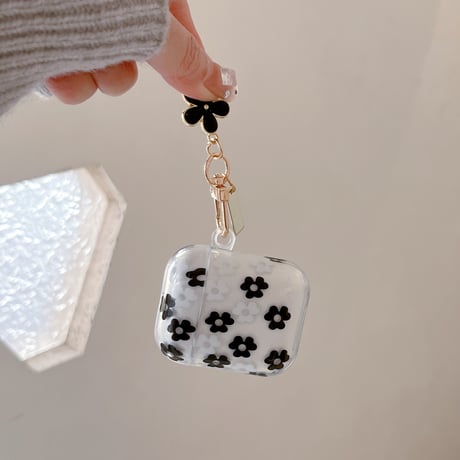 春向け Airpods第四世代ケース 花柄 キーチェーン付 AirpodsPro2ケース airpods3カバー 大人可愛い ギフトにおすすめ [M5187]