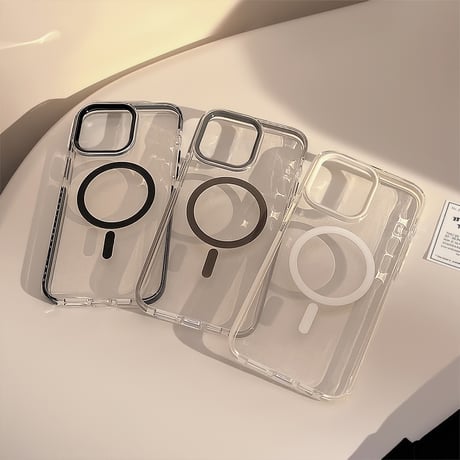Magsafe対応 クリアiPhone15promax/15proケース 黄ばまない iPhone14promax/13/12/11カバー シンプル風 丈夫 [M4490]