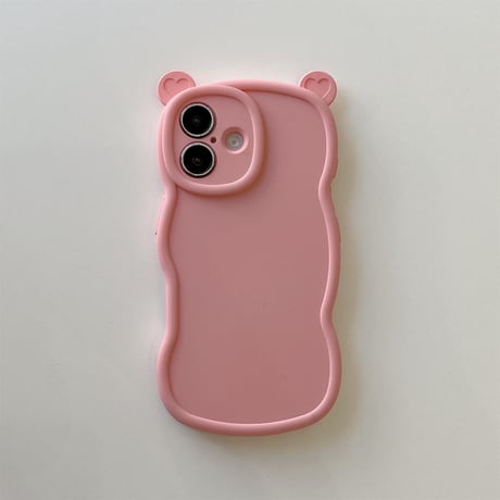 耳付 シリコン iPhone16pro/16plusケース うねうね iPhone15pro/14/13proカバー シンプル 可愛い [M4972]