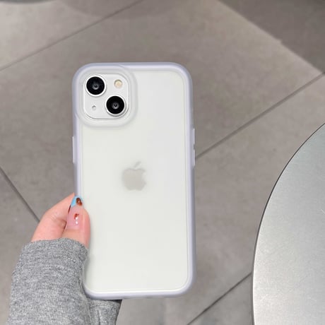 指紋防止 半透明 iPhone15/15proケース マット 淡色系 iPhone14pro/13promaxカバー 夏に人気 [M4516]