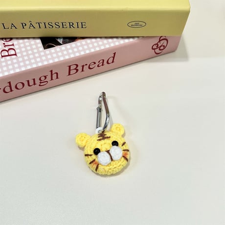 ニット airtagsケース 花/獅子/熊/犬/トラ 柔らかい airtags保護カバー リング付き 紛失防止 便利[M4614]