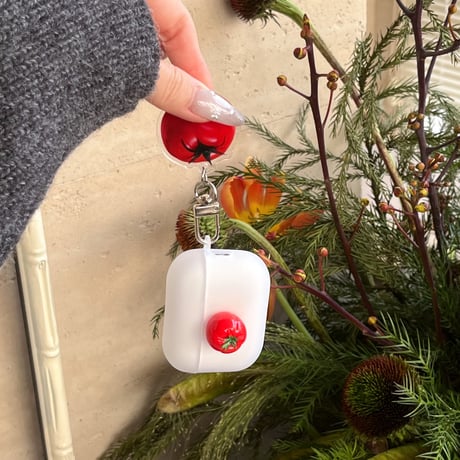 トマト Airpods 4ケース 指紋防止 Airpods3/2カバー Airpodspro2/pro  キーホルダー付き 黄ばまない[M5022]