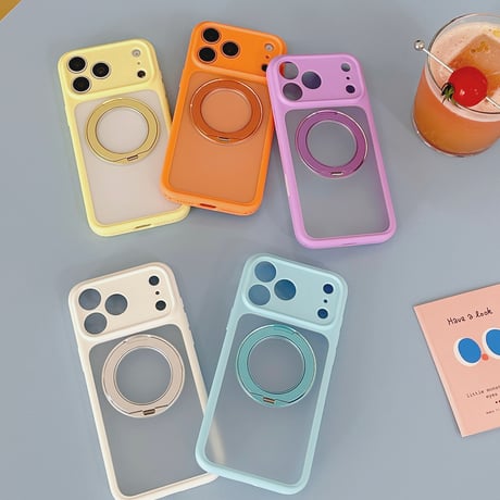 MagSafeリングスタンド付 iPhone17Pro/17ケース カメラ保護カバー iPhone16Pro/15ProMaxケース 使いやすい 頑丈便利[M6395]