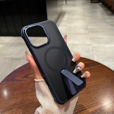 スタンド付 iPhone17Pro/16promaxケース 指紋防止耐衝撃 iPhone15Pro/14promaxカバー Magsafe充電 [M5534]