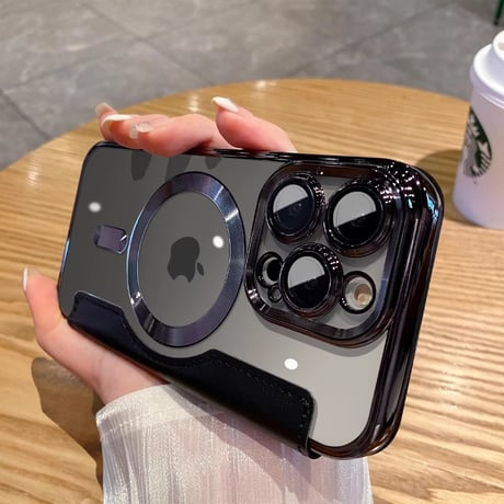 手帳型 iPhone16Pro/16ProMaxケース ICカード収納 レザーiPhone15Pro/14plus/13カバー magsafe対応 レンズカバー [M4625]