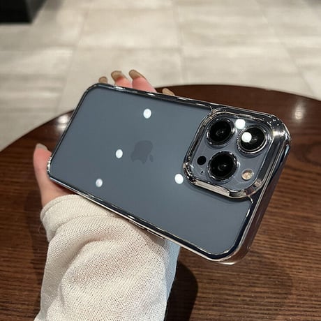 高透明黄ばまない iPhone14pro/14promaxケース  高品質メッキ アイフォン13pro/12proカバー 高級感  頑丈  シンプル 男女兼用[M2547]