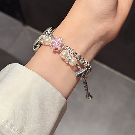 シックパール AppleWatch10バンド 高級感 宝石/雪花 AppleWatch Ultra2/1/SE/Series9/8/7/6/5/4/3/2/1 オシャレ[M5492]
