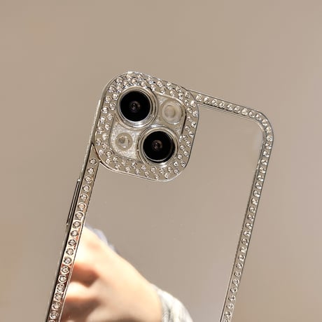 ダイヤ 鏡 iPhone16Pro/16ケース 大人可愛い iPhone15pro/14/13/12カバー キラキラ ギフトに最適 [M4707]
