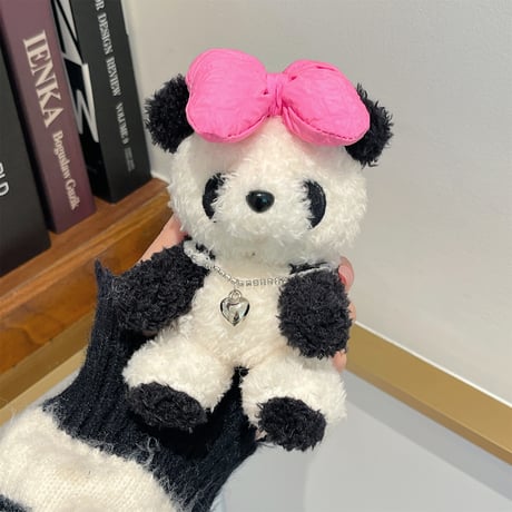 Pandaぬいぐるみ Airpods3/Pro2ケース フワフワ エアーポッズケース 可愛い顔 丈夫 ギフトにおすすめ[M3858]