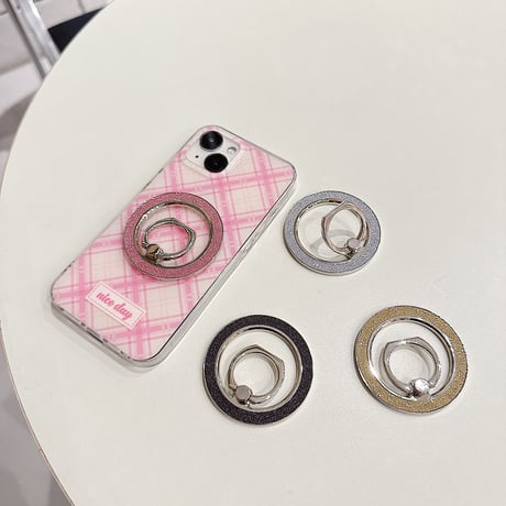 マグセーフスマホリング スタンド一体 キラキララメ入り  落下防止 オシャレ ギフトにおすすめ[M3902]