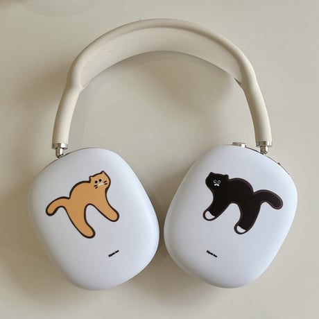 可愛い猫柄 AirPodsMax2/1ケース マット 指紋/汚れ防止 エアーポッズ マックス専用カバー ギフトに最適 頑丈[M5214]