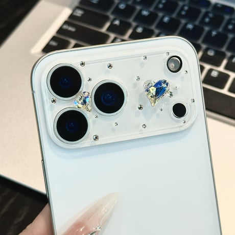 ダイヤカメラカバー iPhone17 iPhone17Pro iPhone17ProMax ガラス保護フィルム キラキラ おしゃれ きれい 人気[M6069]