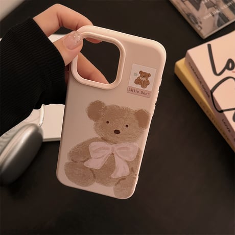 熊ちゃん iPhone16/16proケース シリコン アイフォン15pro/14/13pro/12ケース 可愛い[M4650]
