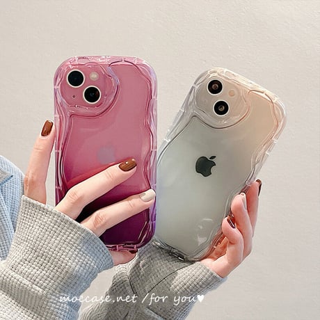 グレー/パープル iphone13/14ケース  高透明グラデーション アイフォン12pro/11カバー  お揃い 耐衝撃 男女向け プレゼントにおすすめ[M2977]