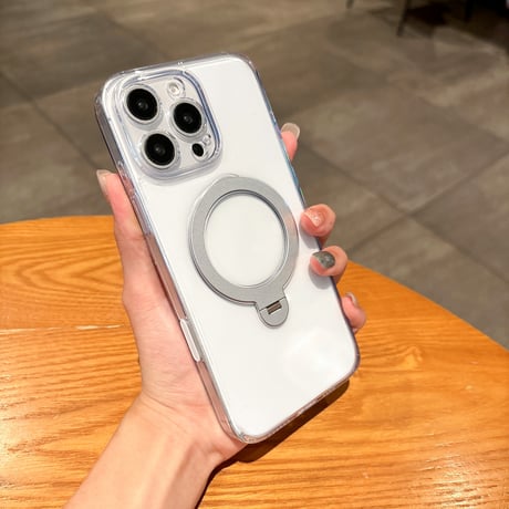 カメラコントロールカバー付クリアケース iPhone16Pro 16 16Plus 16ProMaxケース MagSafeリングスタンド 黄ばまない 頑丈 [M4850]