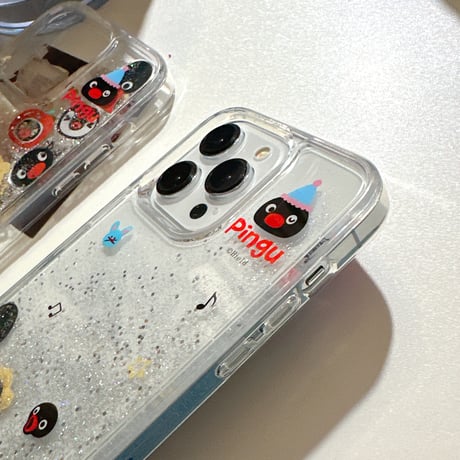 動くペンギン iPhone15/16ケース 液体入り アイフォン14プロ/13promaxカバー ギフトに最適[M4582]