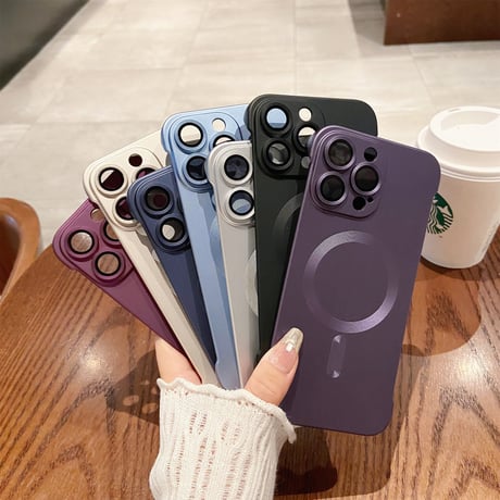 MagSafe対応フチなし iphone15Pro/15Promaxケース 指紋防止 高級感iPhone14Pro/13/12Promaxケース 耐久性 持ち運びやすい[M3801]