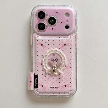 花型カメラカバー iPhone17Pro/17ケース 皮っぽい 刺繡リボン iPhone17ProMax/16ケース  頑丈可愛い ギフトにおすすめ[M5760]