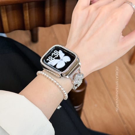 オシャレ AppleWatchバンド 高級感 AppleWatchベルト 10 Ultra3/2/1 Series 10/9/8 SE3/2/1高品質 エレガントキラキラ[M5562]
